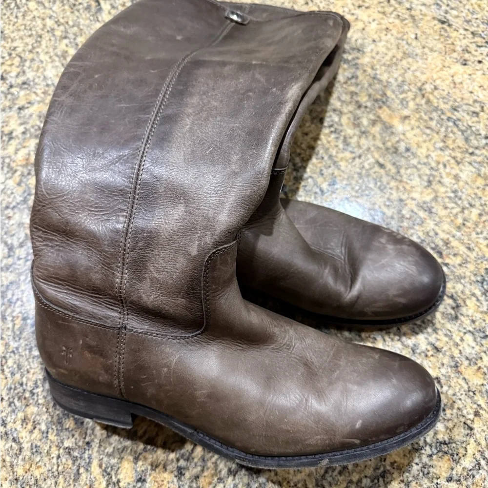 Frye Brown Leather Riding Boots women’s size 9 - Picture 8 of 11